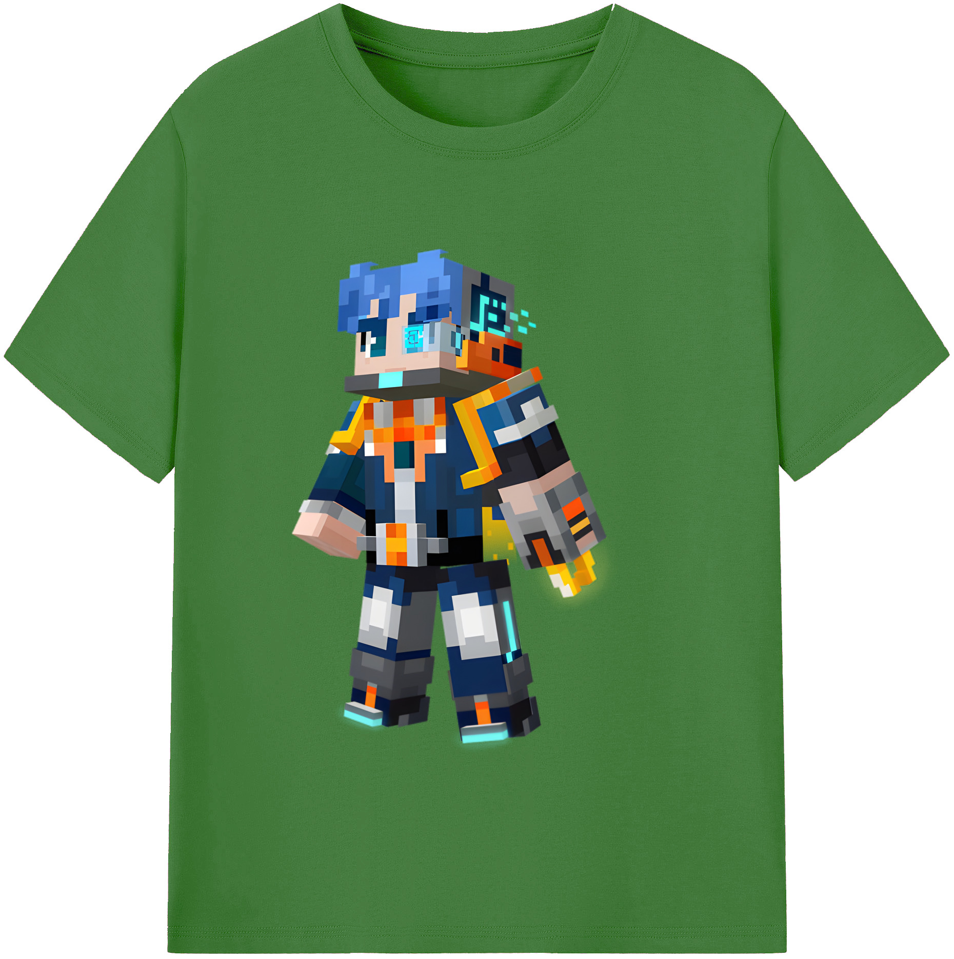 （画像用） マインクラフト ブロックの世界 Minecraft MC Block world レディースカジュアルプリントTシャツ（綿100％）